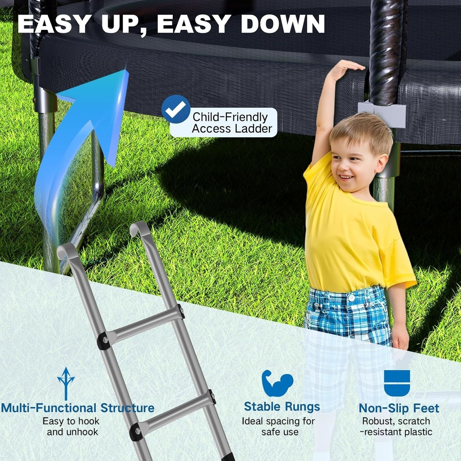 12FT Kids Garden Trampoline Safety Net Steel Frame Outdoor Play