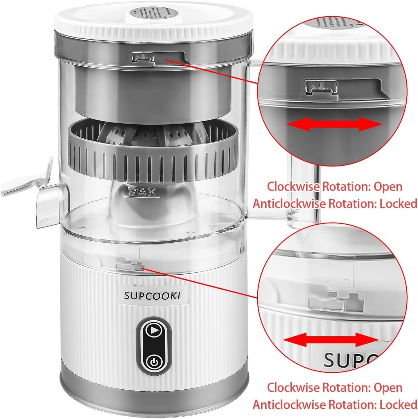 Rechargeable Electric Citrus Juicer USB Portable Touch Button Auto Press