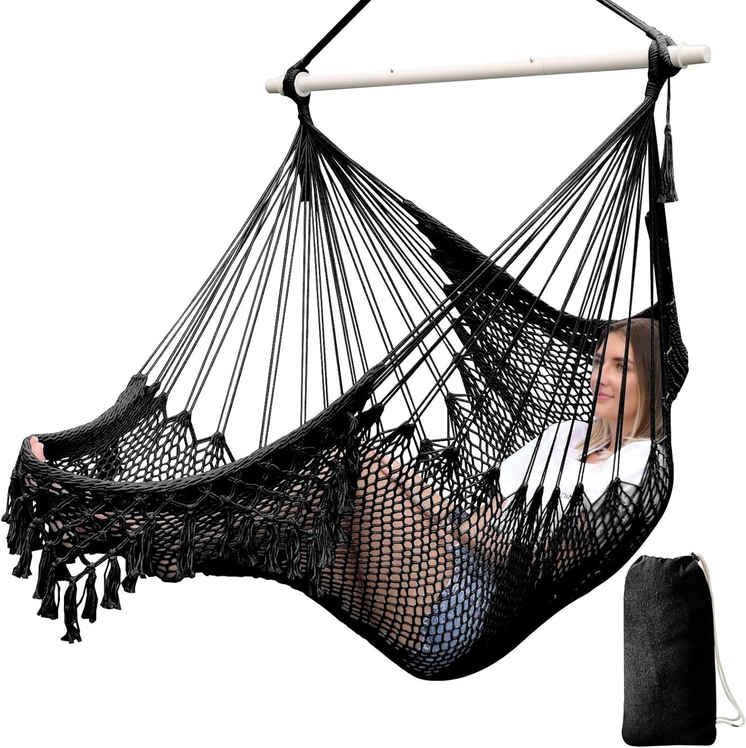 Super Large Hanging Hammock Chair – Comfy Mesh, Indoor Outdoor, 120kg Max