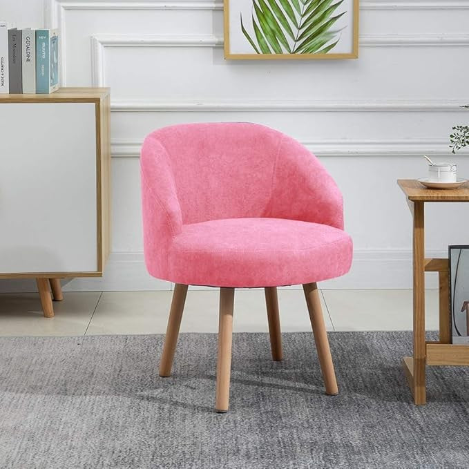 Set of 2 Pink Accent Tub Chairs Small Lounge Sofa Upholstered Fabric