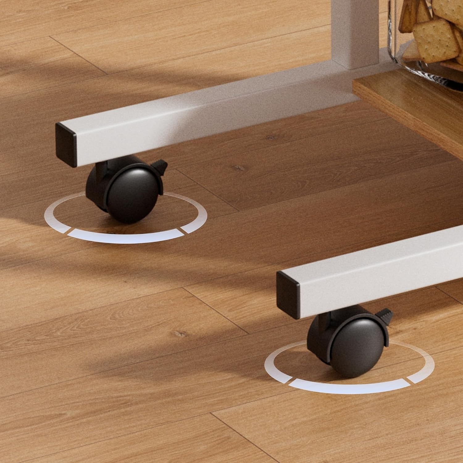 Overbed Table with Wheels Adjustable Height Bedside Laptop Desk Storage