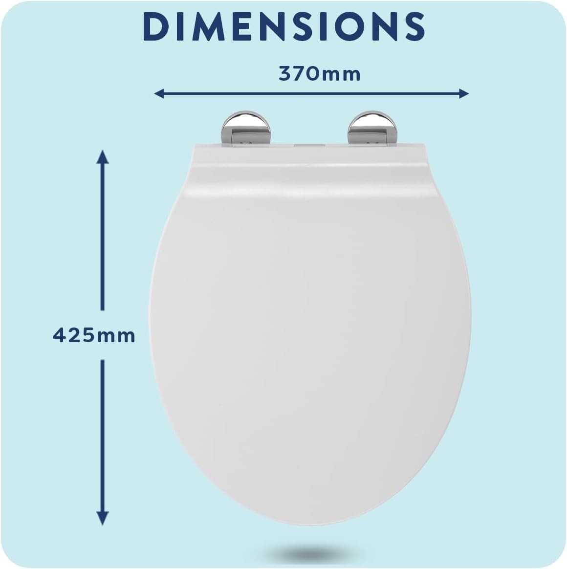 White Oval Slimline Toilet Seat Soft Close Quick Release Antibacterial