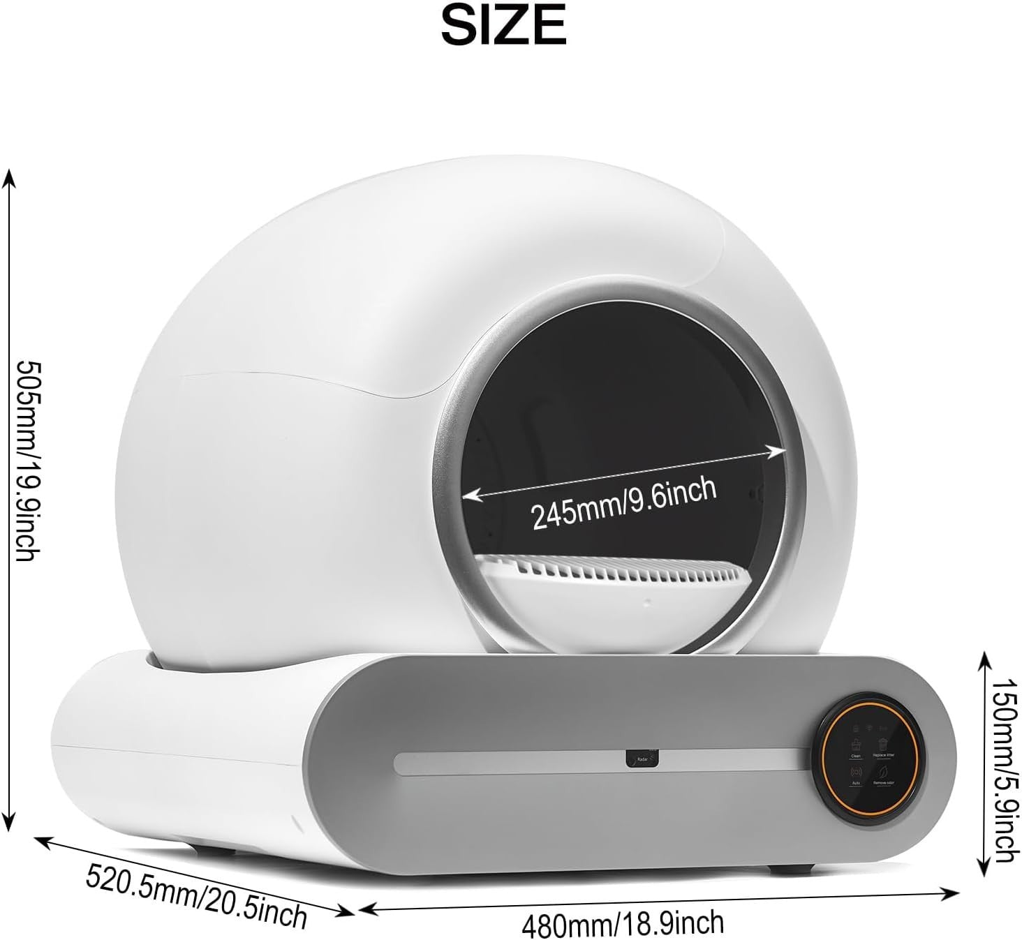 Self Cleaning Cat Litter Box App Control 65L Smart Auto Multi Cat