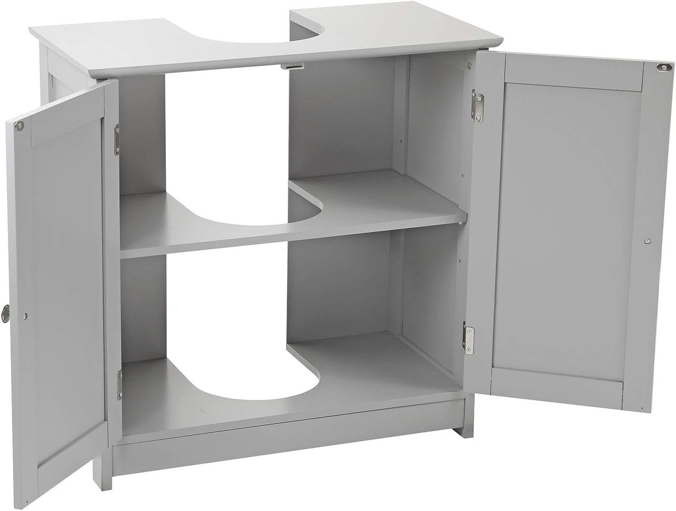 Under Sink Cabinet Grey 60cm – Bathroom Storage Unit with Shelf & Doors