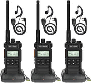 Long Range Walkie Talkies 3 Pack 2600mAh USB-C LCD Group Call Earpiece