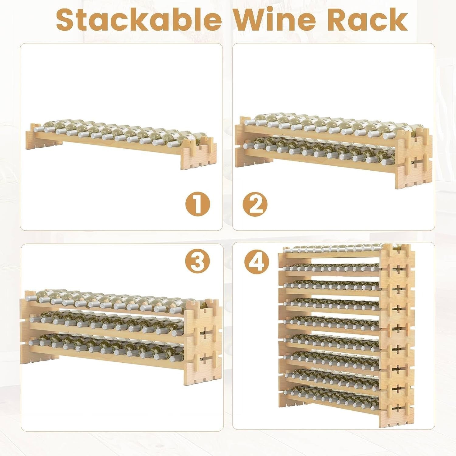 Large Wooden Wine Rack 108 Bottle Storage Stand | 9-Tier Free Standing Shelf