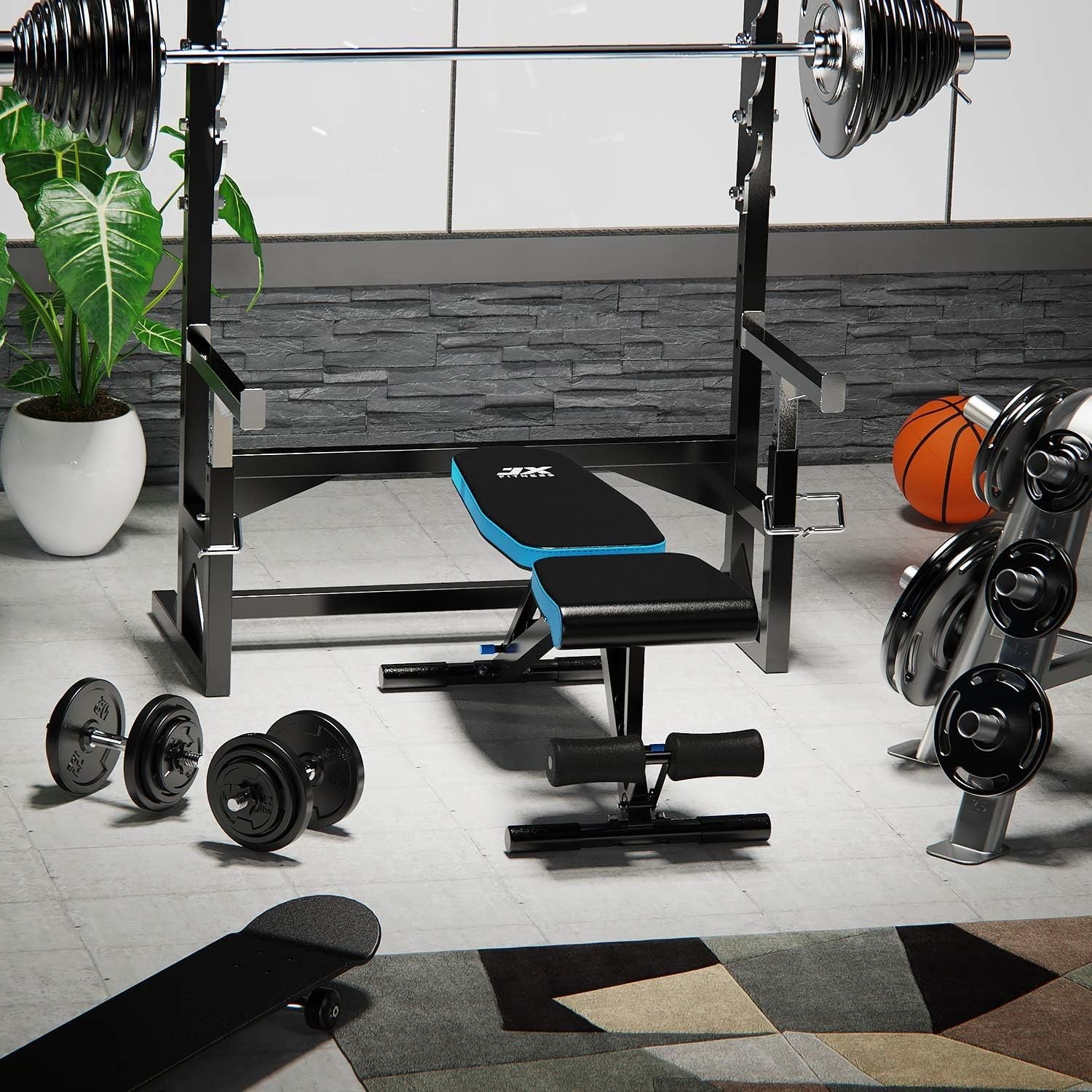 Upright 90° Adjustable Workout Bench 660lb Strength Training Bench