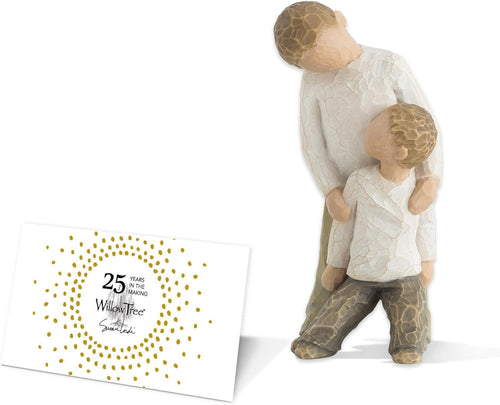 25th Anniversary Brothers Figurine Gift – Hand-Painted Resin Ornament with Card
