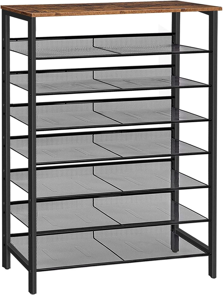 Large 8-Tier Shoe Rack 100cm Wide | Stores 35 Pairs | Adjustable Metal Shelves