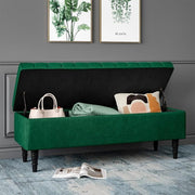 Velvet Storage Bench Ottoman 50" Wide Entryway Seat with Lift-Up Lid Box