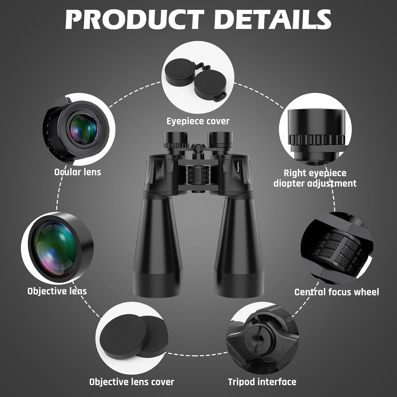 18x70 HD Astronomy Binoculars Waterproof Fogproof Tripod Phone Adapter Long Rang