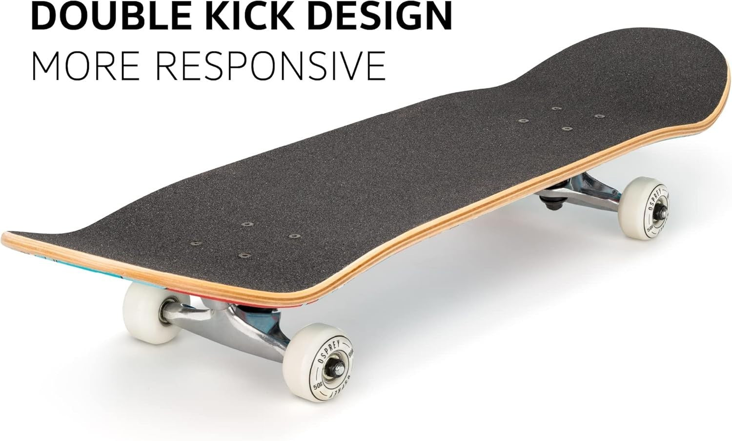 31" Double Kick Trick Skateboard 7 Ply Maple ABEC-7 Wheels Kids Adults 54mm