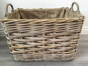 Large Rattan Storage Basket with Liner | Strong & Stylish | 54x42x42cm