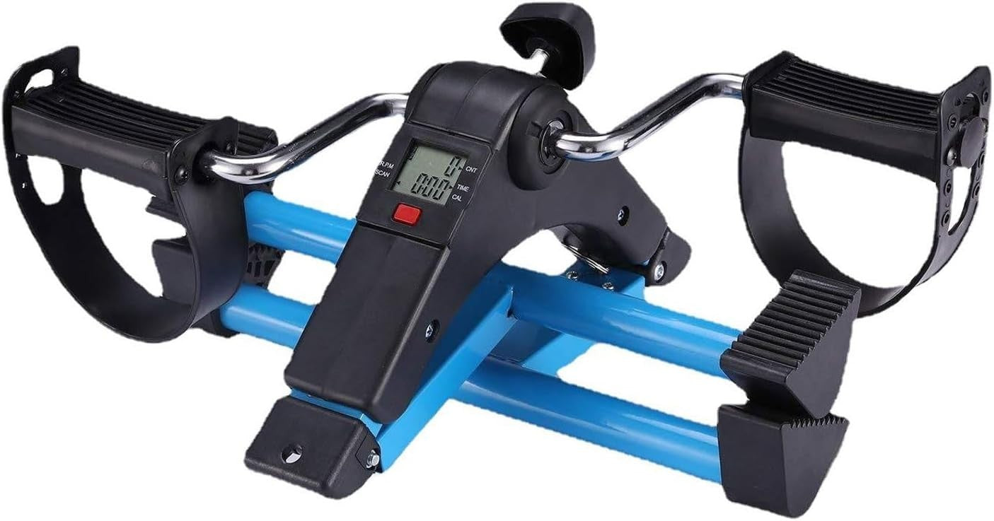Foldable Under Desk Pedal Exerciser LCD Adjustable Resistance Rehab