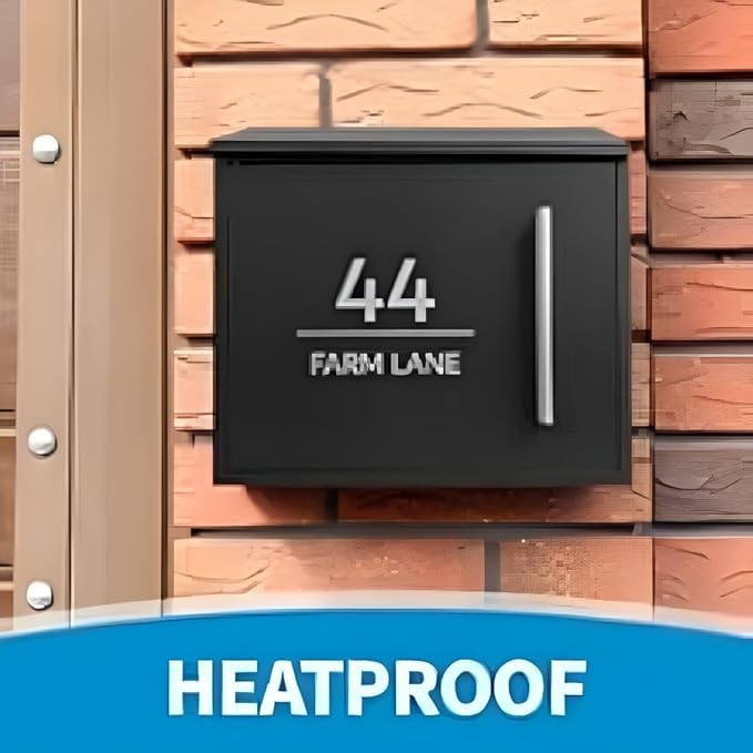 Wall Mounted Lockable Post Box Black Alloy Steel Secure Outdoor Mailbox