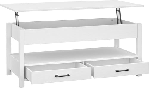 Lift-Up Coffee Table with Storage, Drawers & Shelf – Space-Saving, Modern Design