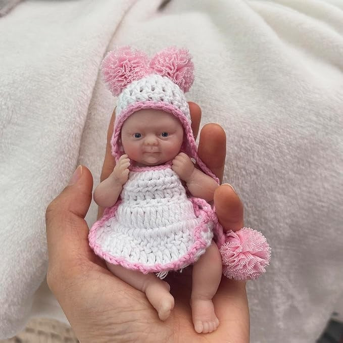 4.5 Inch Micro Preemie Reborn Baby Doll Full Silicone Realistic Girl