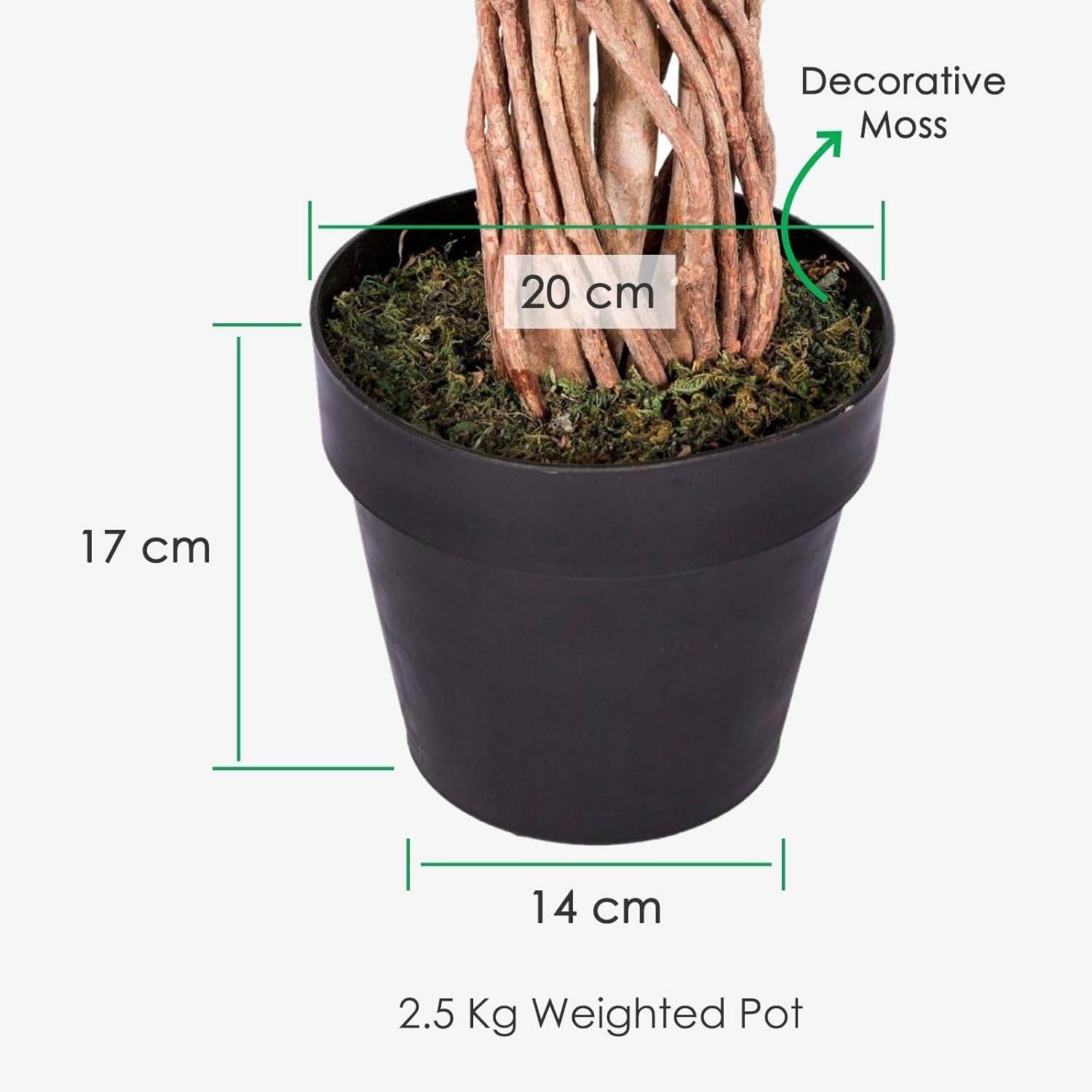6ft Artificial Ficus Tree Green Real Wood Trunk Indoor Lifelike Decorative Plant