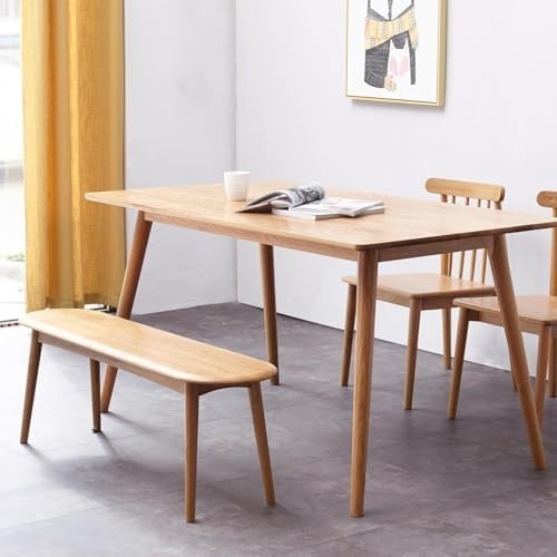 Solid Oak Wood Dining Bench Original Wood Half-Round Seat 39in