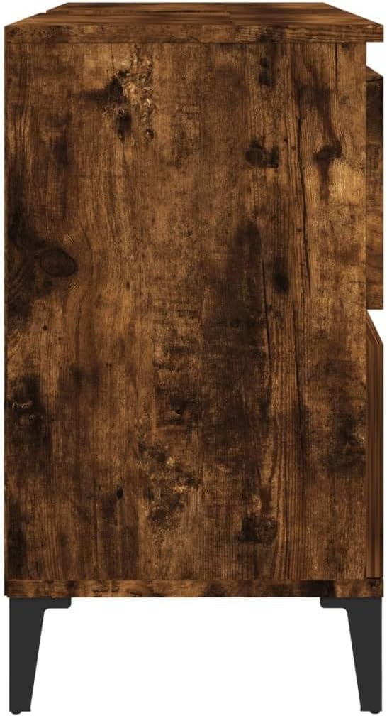 Smoked Oak Bathroom Sink Cabinet Vanity Unit with Drawers Cupboard Storage