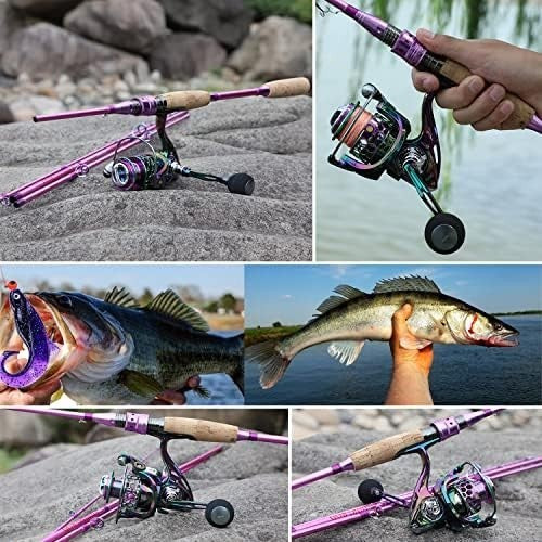 Portable 4-Section Carbon Fiber Fishing Rod & Spinning Reel Combo Kit