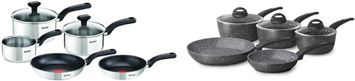 5pcs Stainless Steel Pot Frying Pans Set & 5pcs Pan Set with Non-Stick Coating
