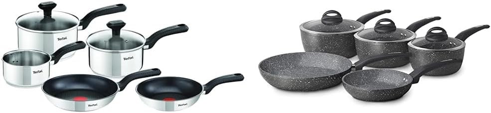 5pcs Stainless Steel Pot Frying Pans Set & 5pcs Pan Set with Non-Stick Coating