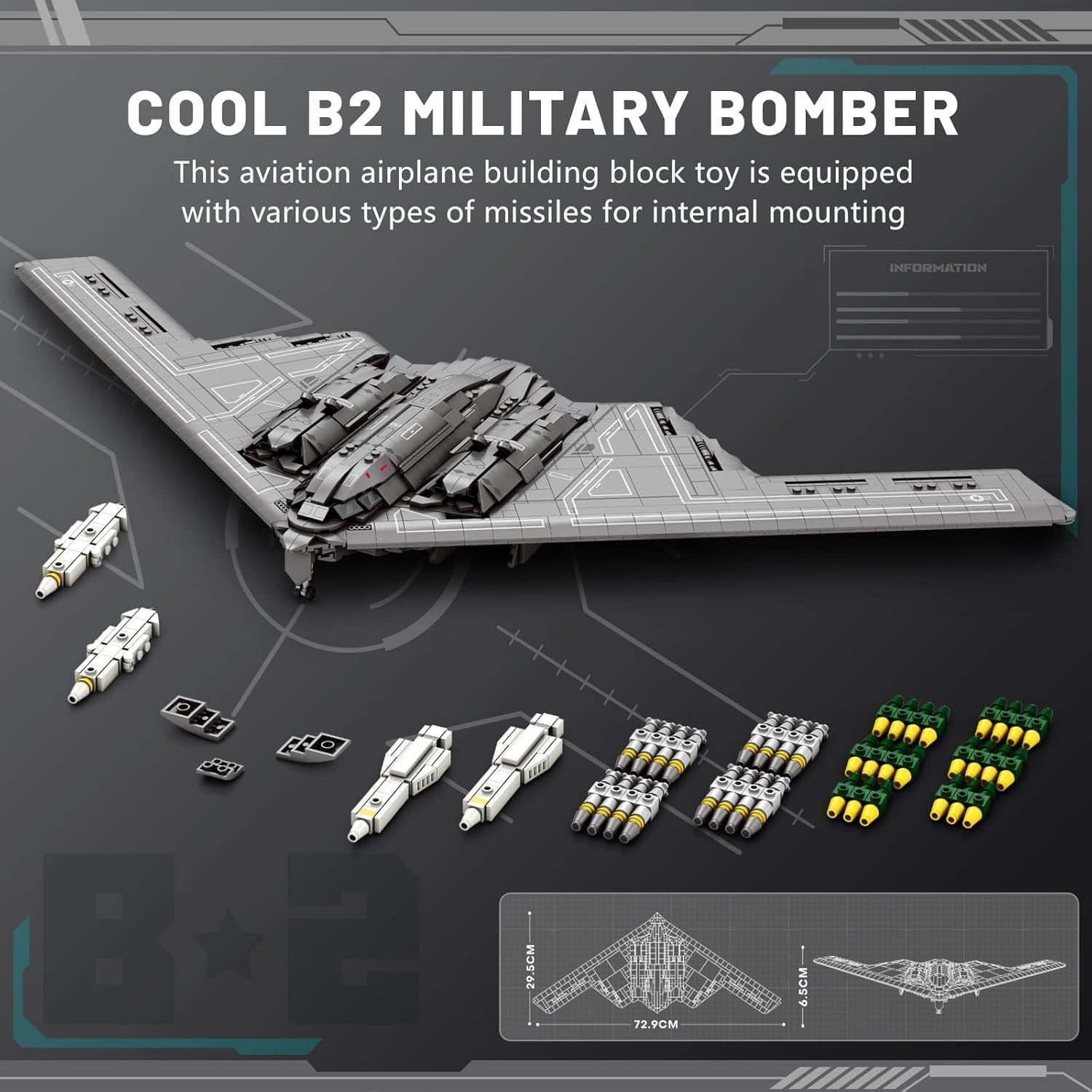 Military Bomber Building Blocks Set 2063 PCS – Fighter Jet Model Kit Toy