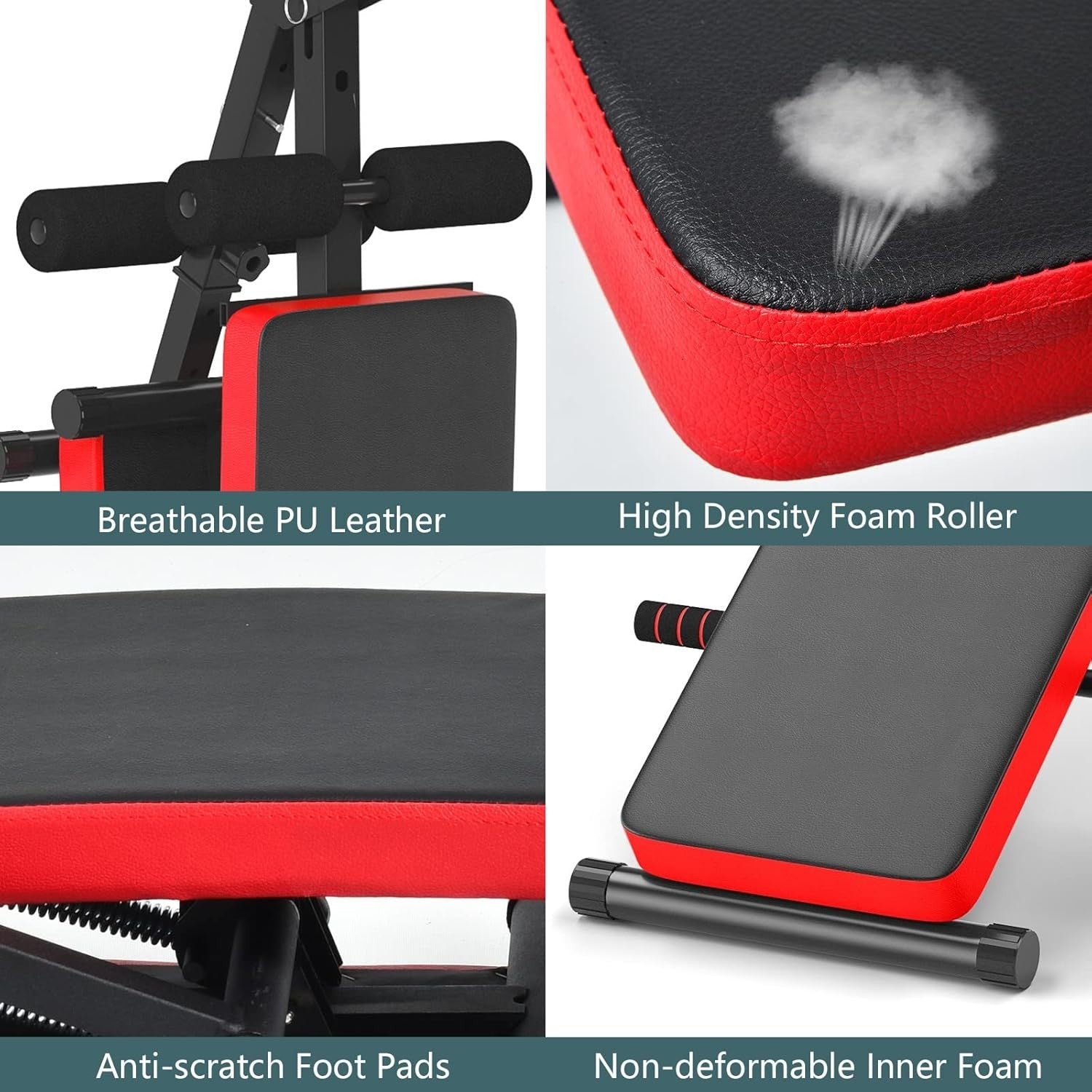Adjustable Sit Up Bench With LCD Monitor Foldable Full Body Trainer