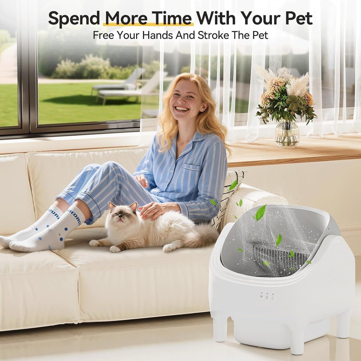 Self Cleaning Cat Litter Box App Control XL Auto Tray 15 Day Capacity