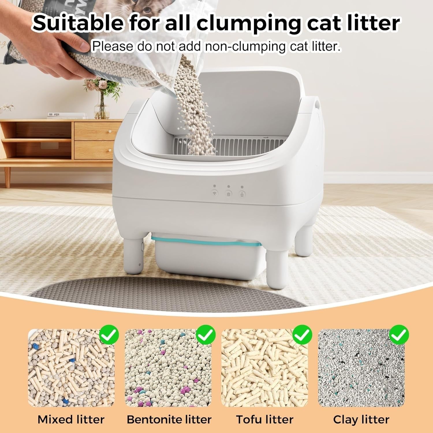 Self Cleaning Cat Litter Box App Control XL Auto Smart Multi Cat Tray