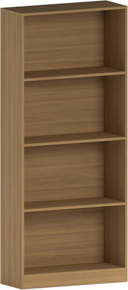 4 Tier Oak Wooden Bookcase Modern Storage Display Shelf for Living Room