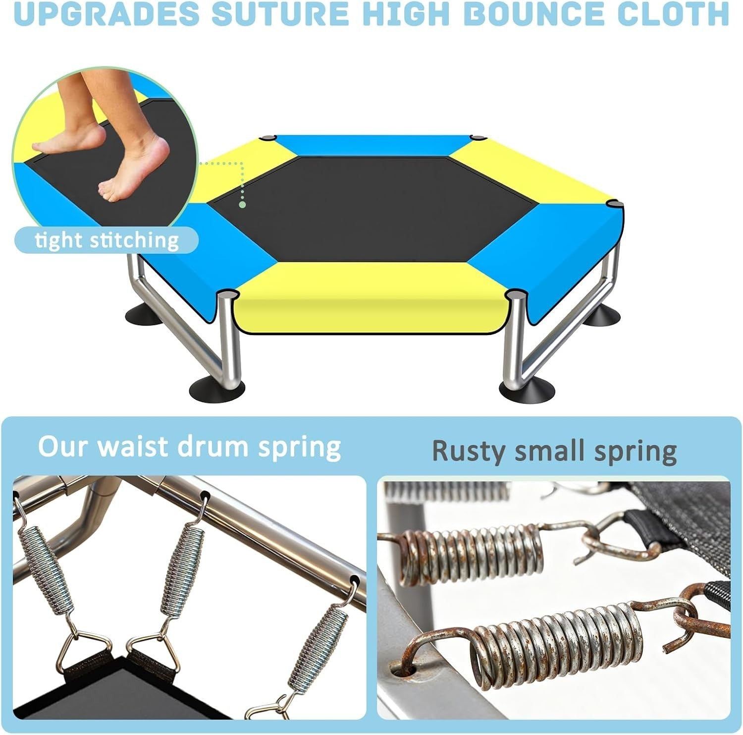60in Kids Trampoline Safety Enclosure Indoor Outdoor Adjustable Bar
