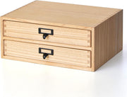 Natural Wood Desktop File Organizer 4 Drawer 35cm Printer Stand