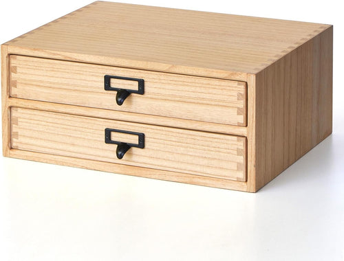 Natural Wood Desktop File Organizer 4 Drawer 35cm Printer Stand