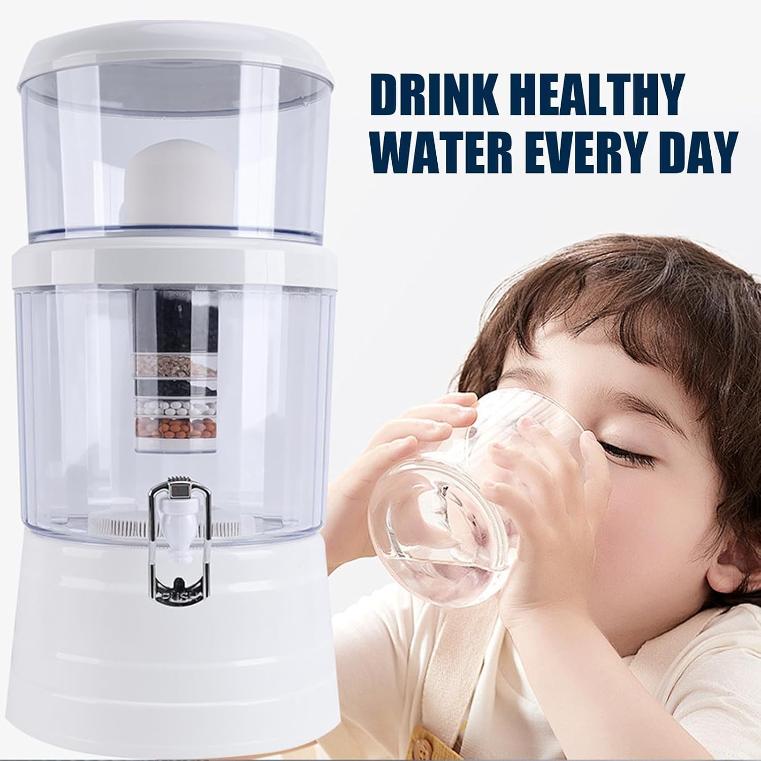 16L Countertop Water Filter Dispenser Large Capacity Tap Water Purifier