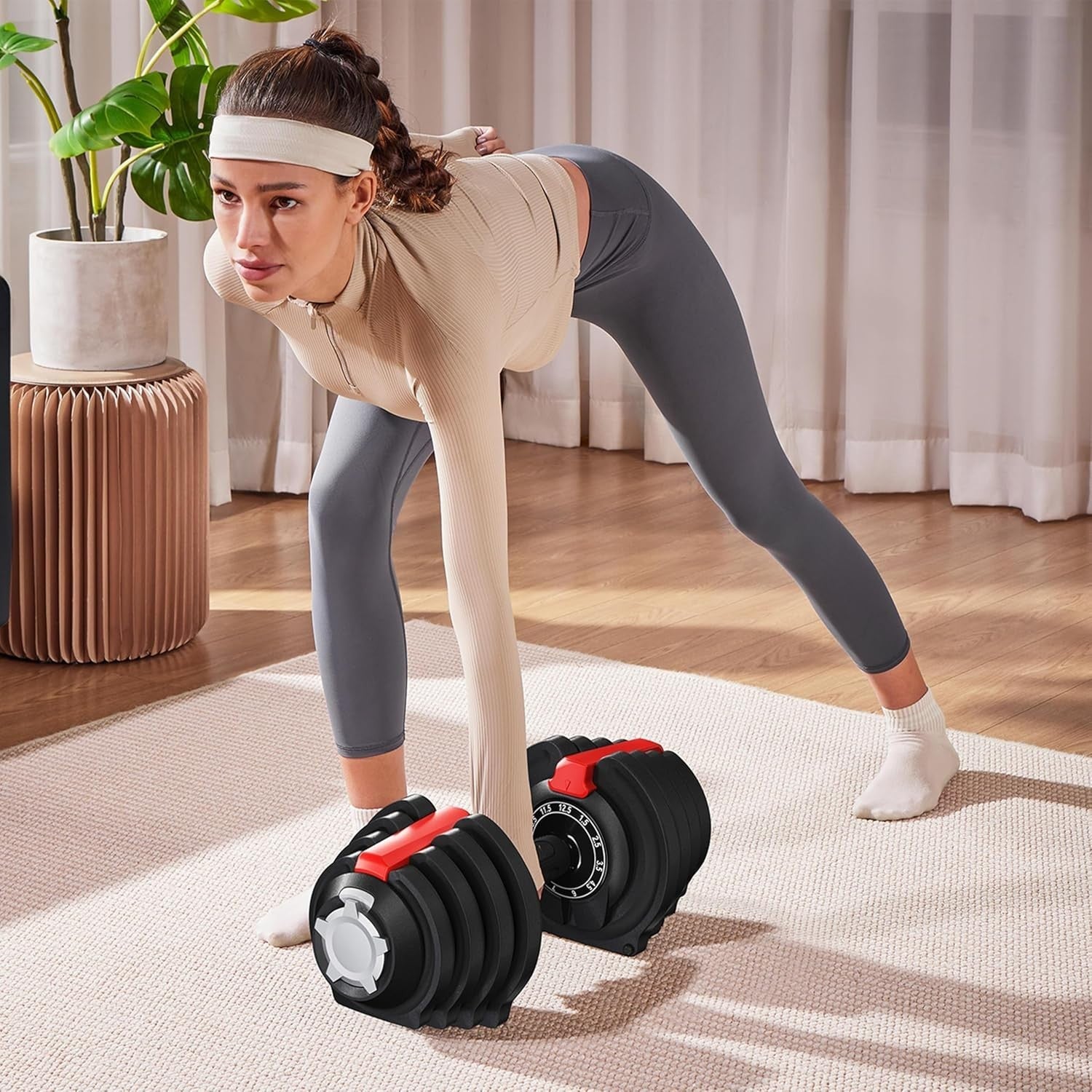 12.5kg Adjustable Dumbbell 11-in-1 One-Second Dial Anti-Slip Home Gym