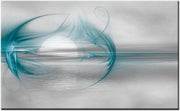 Large Teal Grey Abstract Seascape Wall Art Framed Canvas 100x60cm
