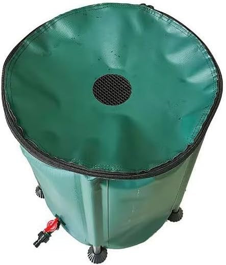 160L Collapsible Garden Water Butt with Tap & Zip Lid – Portable PVC Tank