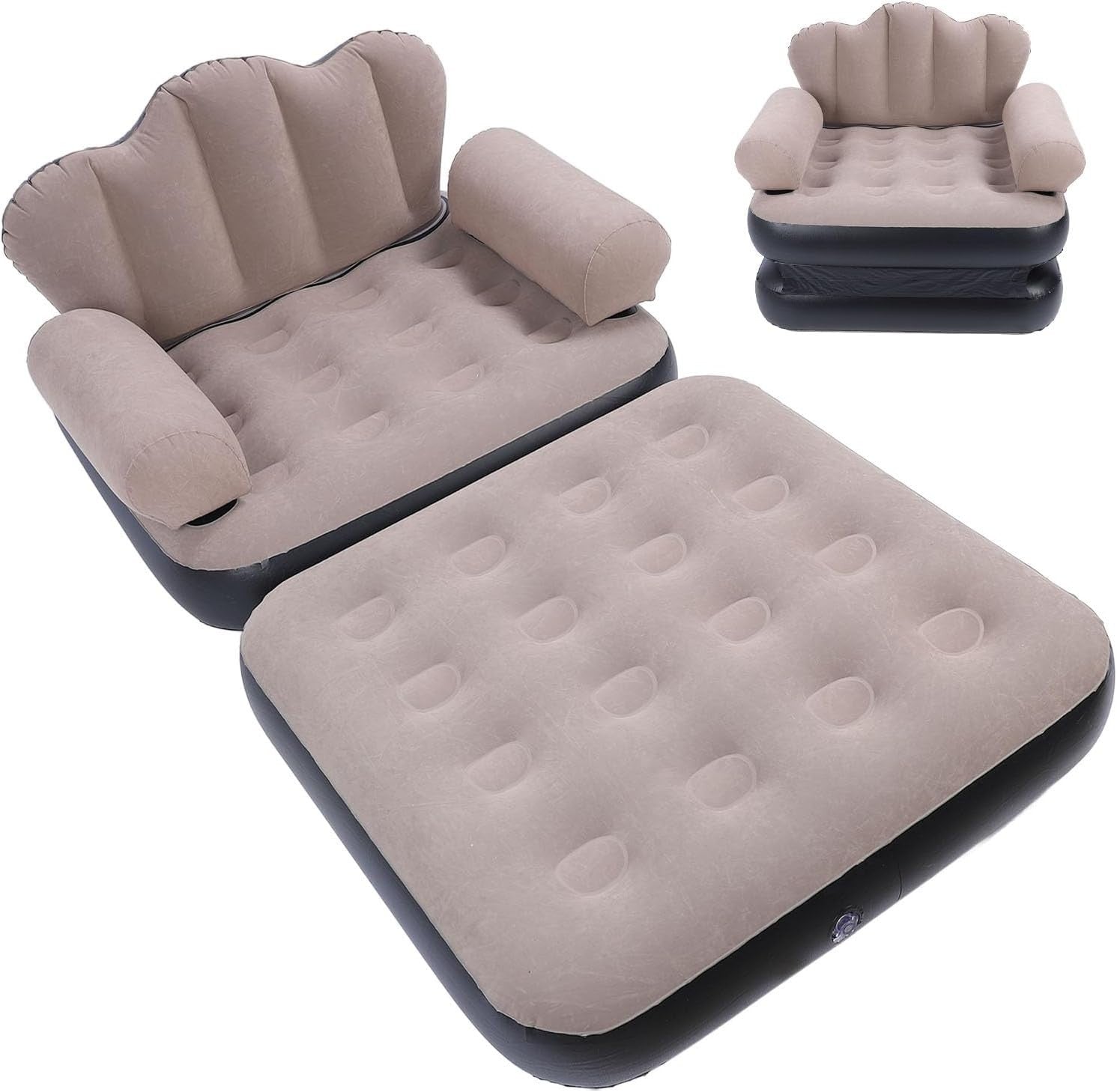 Inflatable Couch Mattress – Portable Foldable Sofa Bed, Thick PVC
