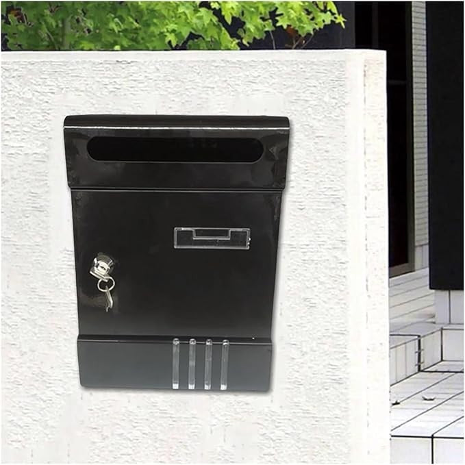 Locking Wall Mailbox Waterproof Metal Post Box with Key – Heavy Duty & Secure