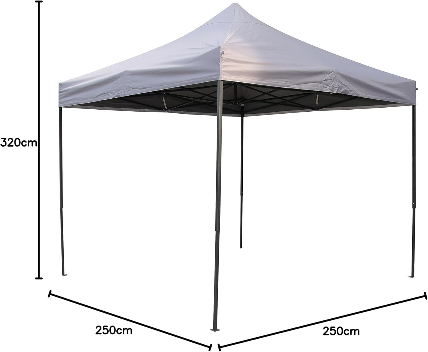 3x3M Metallic Grey Pop Up Gazebo Heavy Duty Waterproof Outdoor Tent