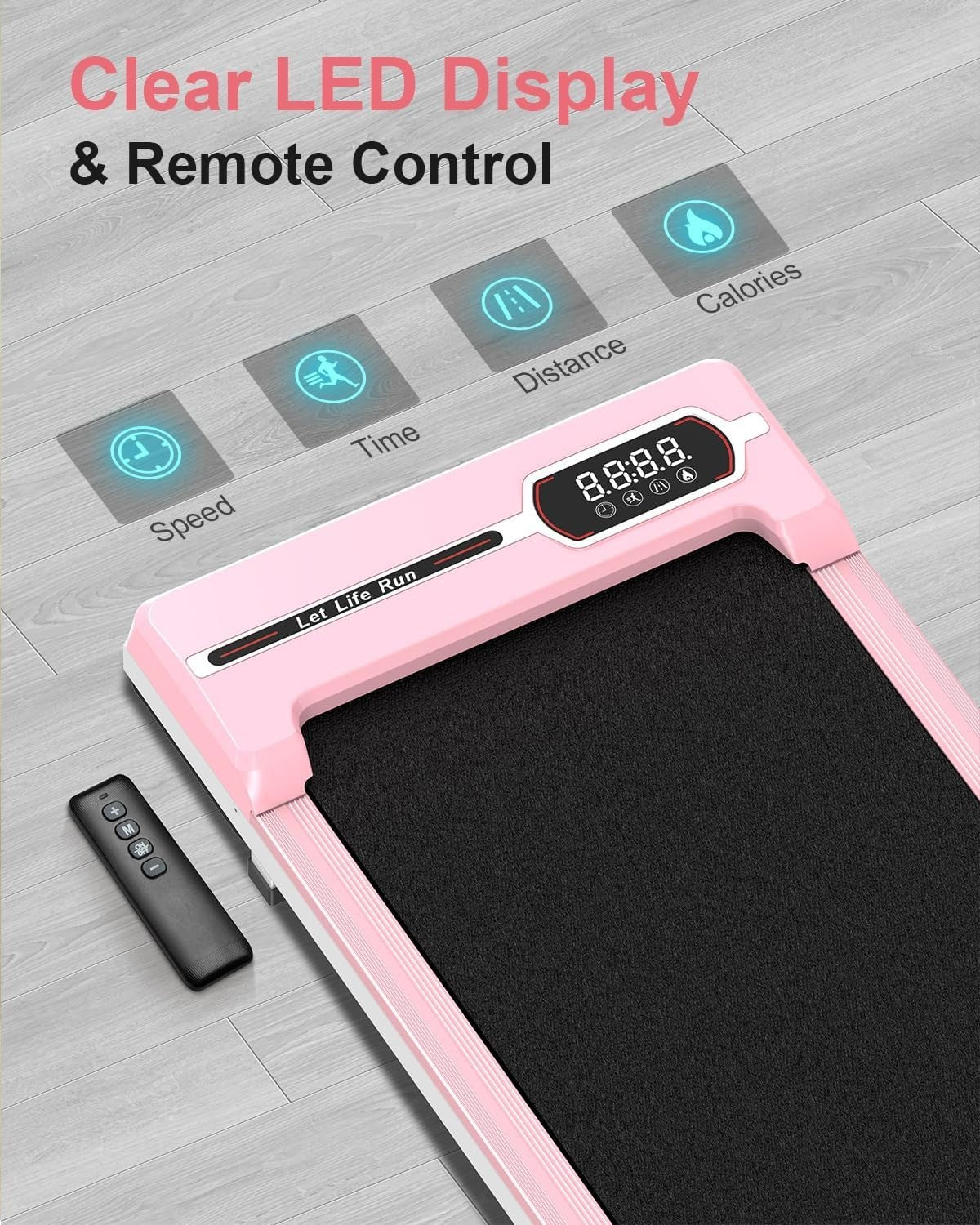 Under Desk Walking Treadmill 2.5HP Home Office Fitness 130KG Capacity