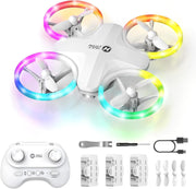 Mini RC Drone for Kids with LED Lights, 360° Flips, Easy Flight, 21 Mins