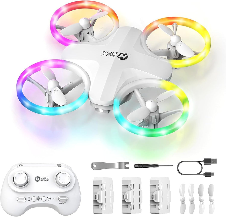 Mini RC Drone for Kids with LED Lights, 360° Flips, Easy Flight, 21 Mins