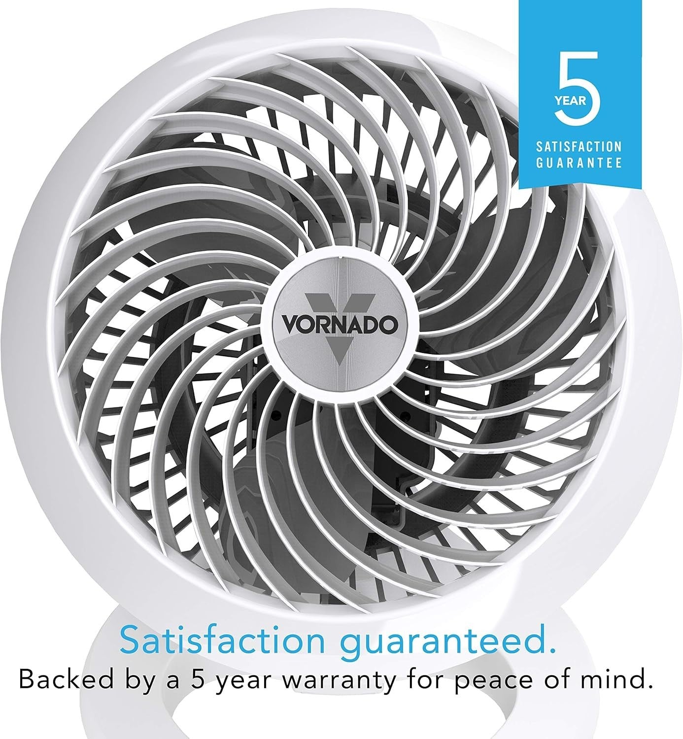 White Table Fan – Compact 3-Speed Whole Room Air Circulator for Bedroom Cooling