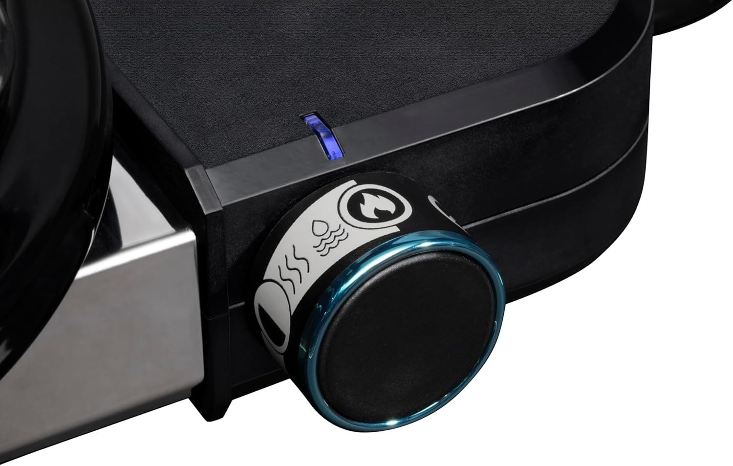 Portable Electric BBQ Grill High Heat Sear Smoke Steam 43x32cm Compact Black