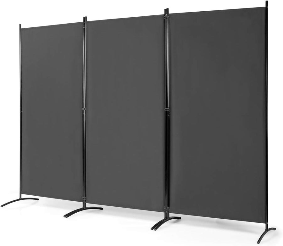 3 Panel Grey Folding Room Divider Privacy Screen Partition Office Bedroom