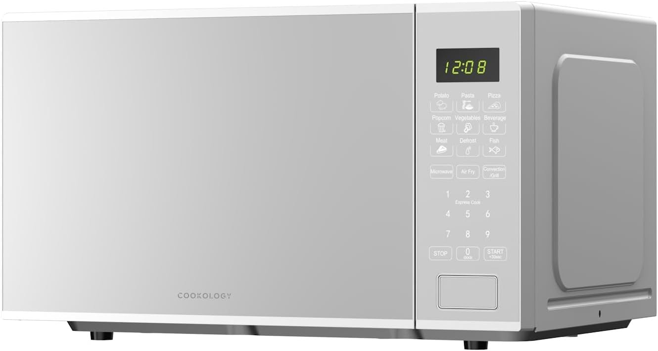 Silver 28L Combi Microwave with Air Fryer & Grill 900W 9 Presets