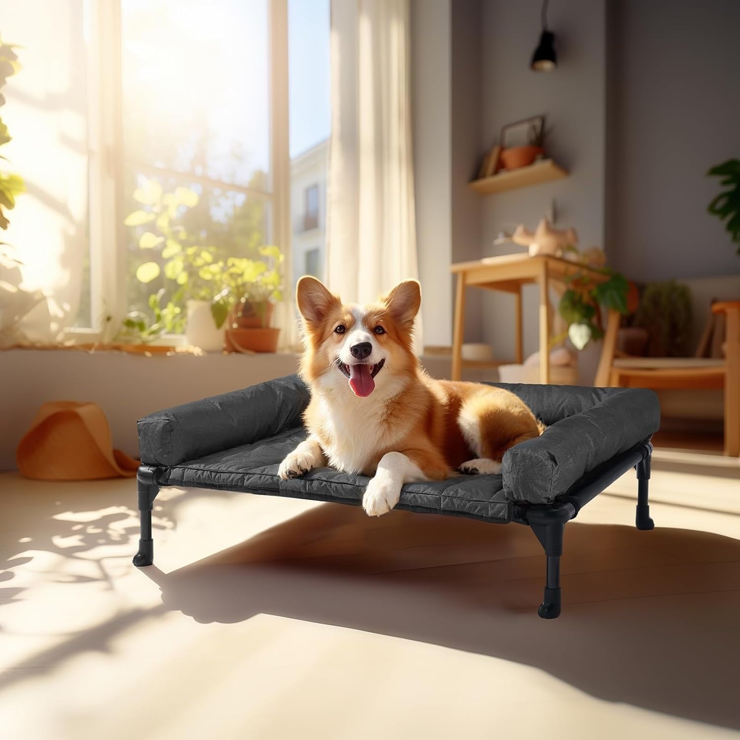 Elevated Dog Bed 81x64cm Raised Cooling Mesh Washable